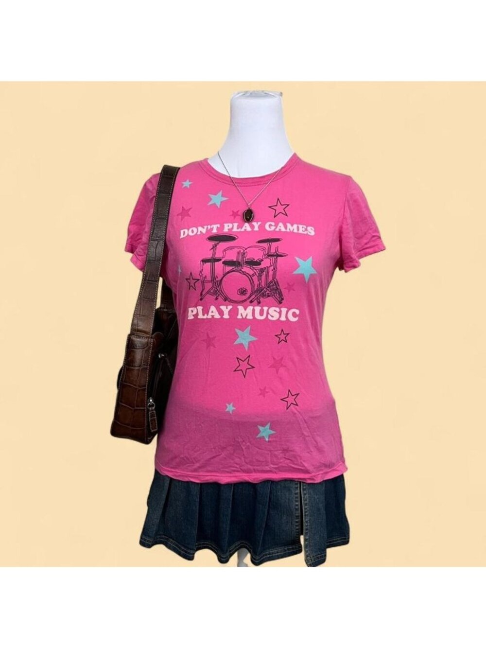 y2k pink slogan graphic music emo preppy grunge baby tee